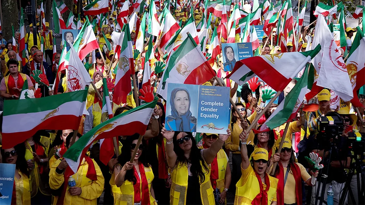 Iranian-Americans and dissidents rallied against ‘murderous regime agents’ as Iran’s president addressed UNGA